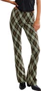 Free People Chloe Plaid Flare Leg Knit Pants
