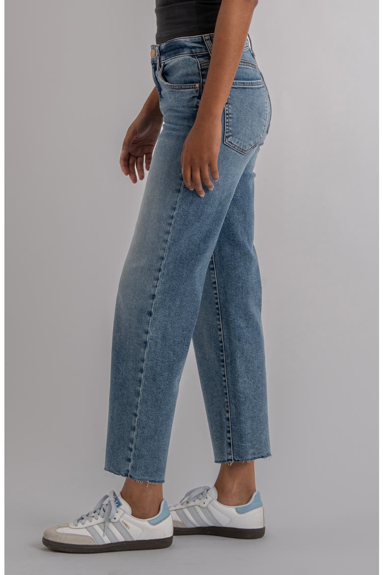 Raw Hem High Waist Ankle Wide Leg Jeans, Alternate, color, STAR