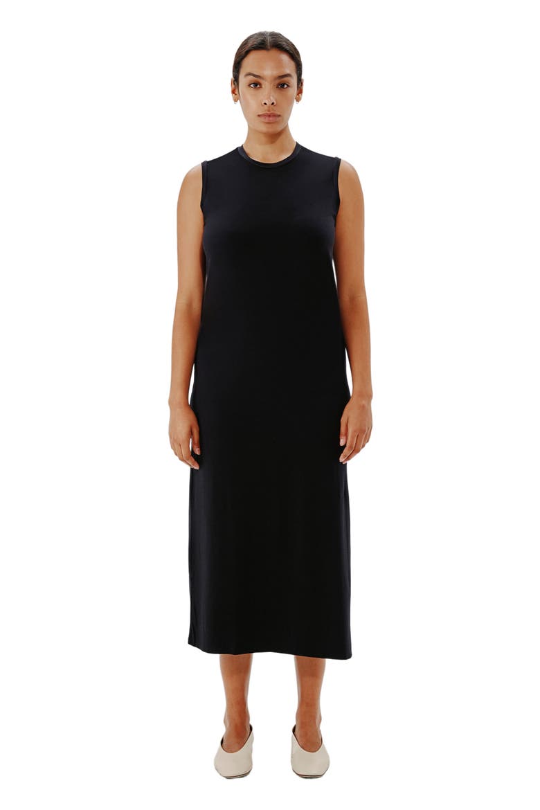SLEEVELESS TEE DRESS, Alternate, color, BLACK