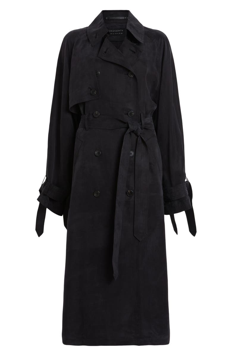 AllSaints Kikki Relaxed Fit Double Breasted Trench Coat, Alternate, color,