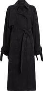 AllSaints Kikki Relaxed Fit Double Breasted Trench Coat