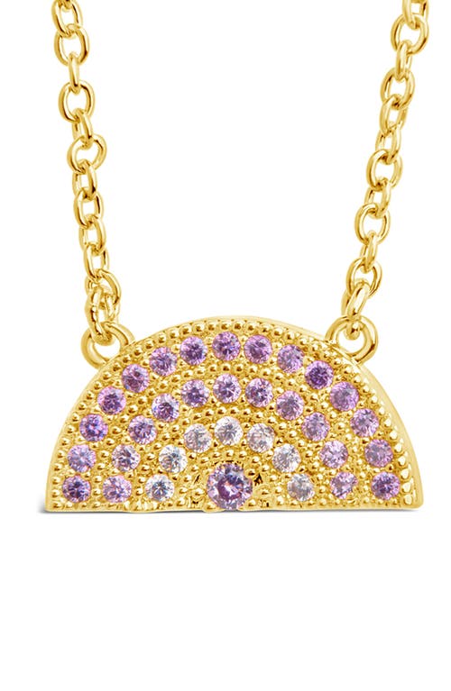 Sterling Forever Shades Of Rainbow Cubic Zirconia Pendant Necklace In Gold