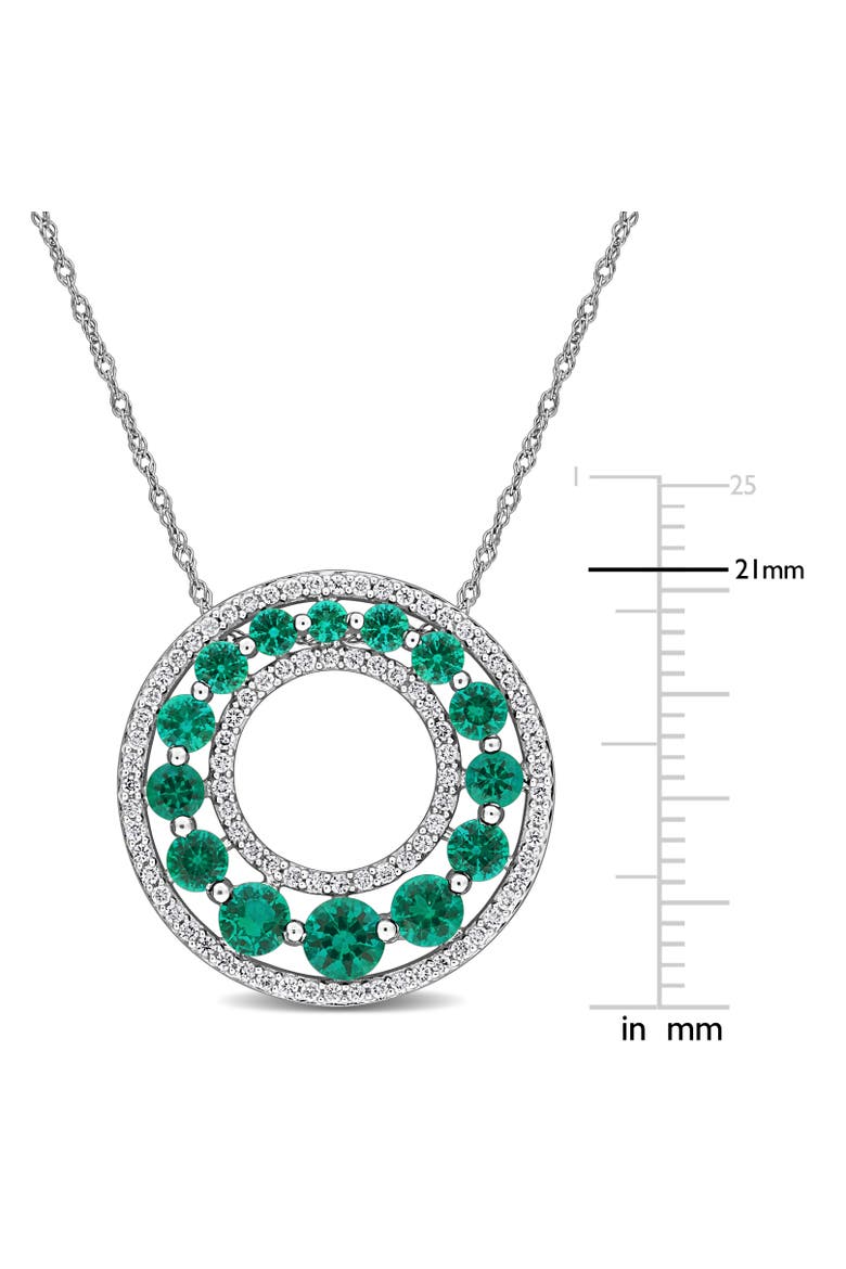 Lab-Created Emerald & Diamond Circle Necklace 14k, Alternate, color, Lab-Created Emerald