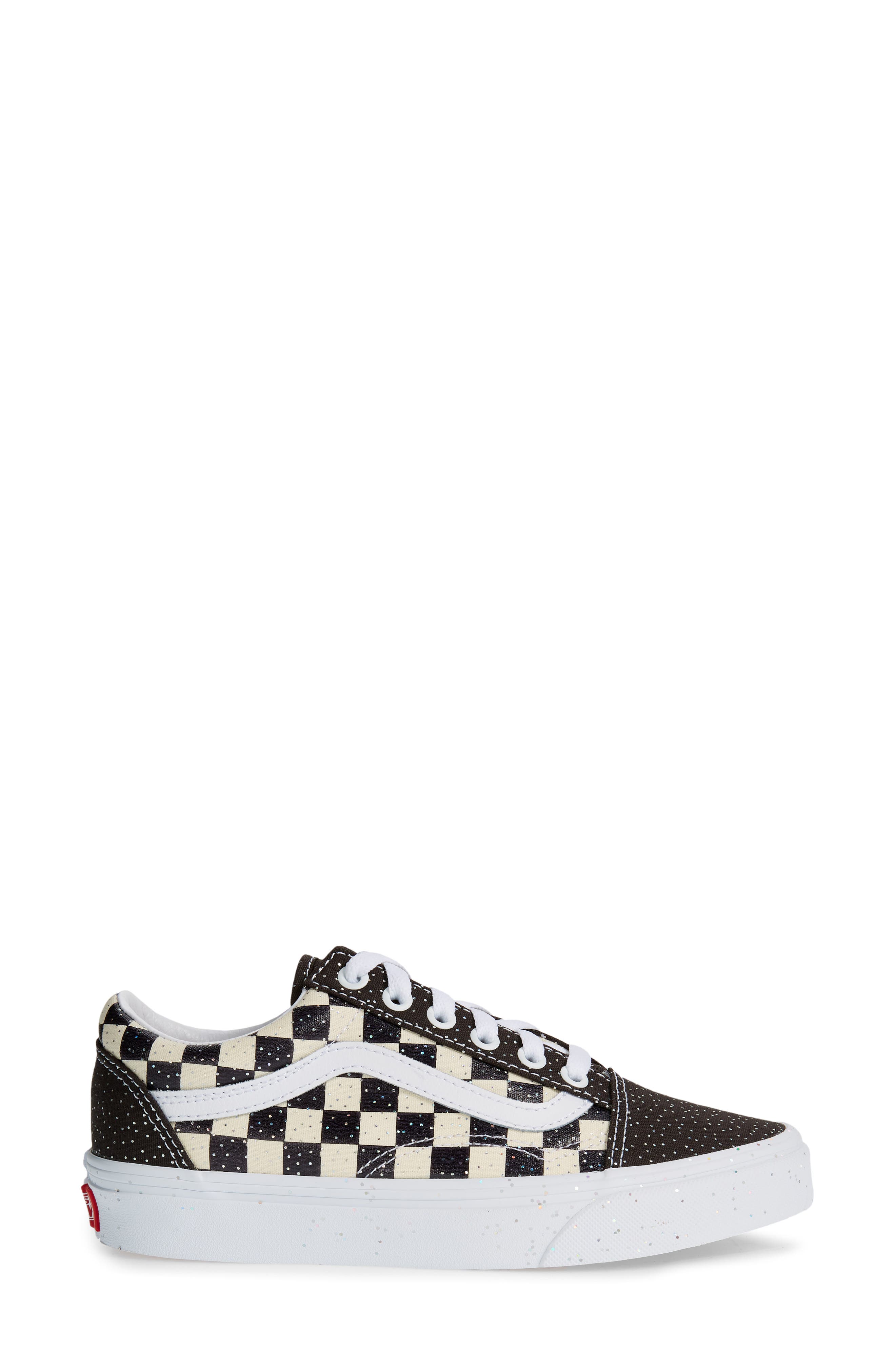 Old Skool Check Sneaker, Alternate, color, CONFETTI BLACK/ TRUE WHITE