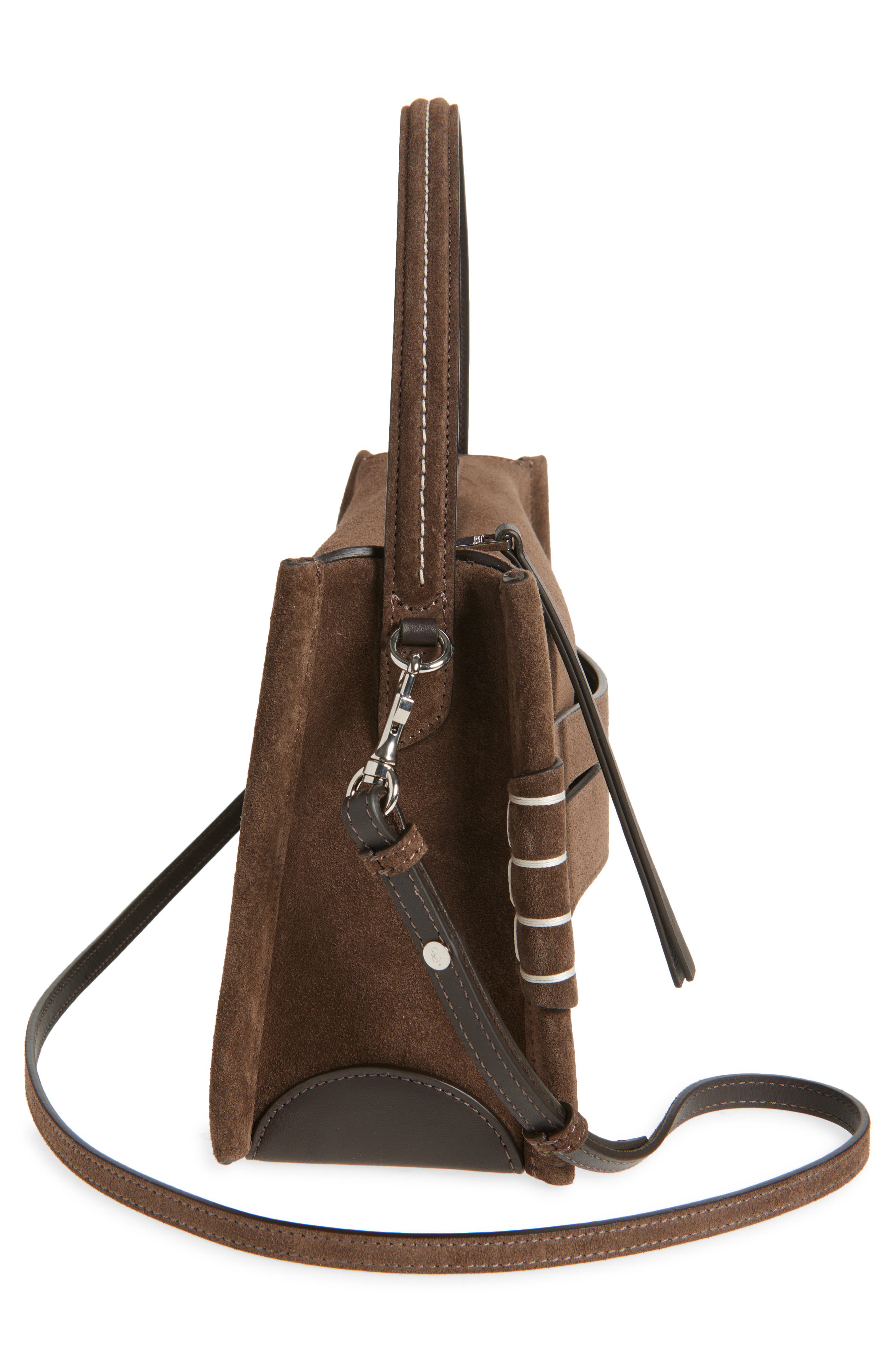 JW Anderson Loafer Suede Top Handle Bag, Alternate, color, 600 Brown