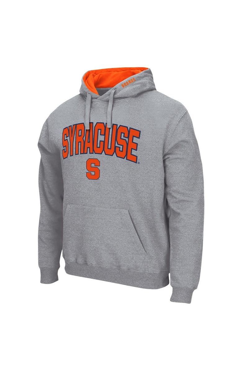 COLOSSEUM Men's Colosseum Heather Gray Syracuse Orange Arch & Logo 3.0 Pullover Hoodie, Alternate, color, Heather Gray