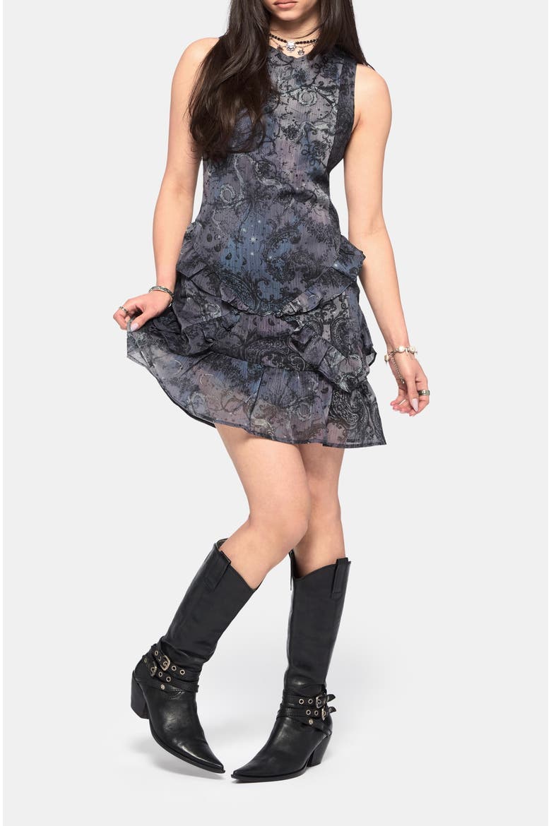 Gaia Chiffon Mini Dress, Alternate, color, Purple