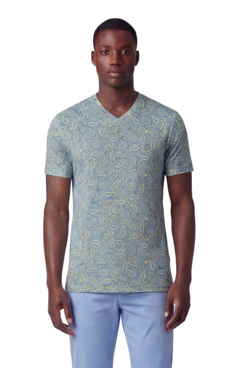 Paisley Pile Mens Vneck Tee