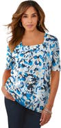 Jessica London Stretch Cotton Square Neck Tee