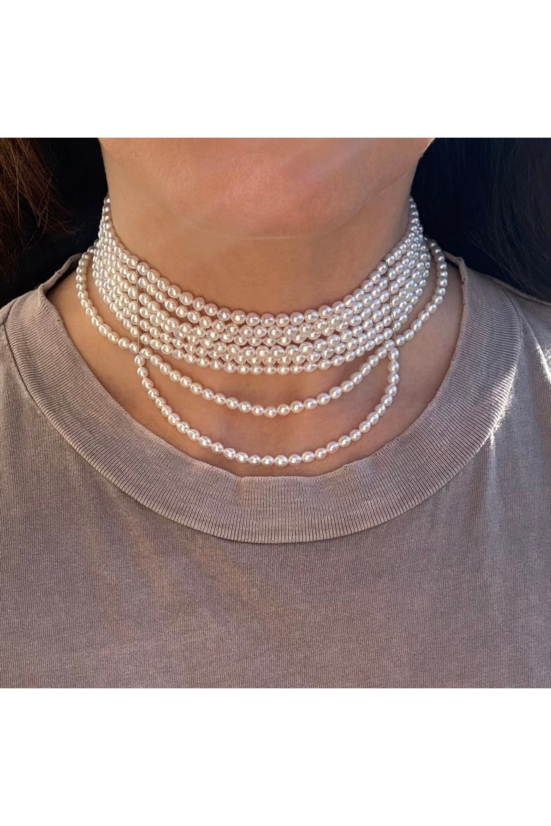 The Victoria Pearl Choker Necklace, Alternate, color, White