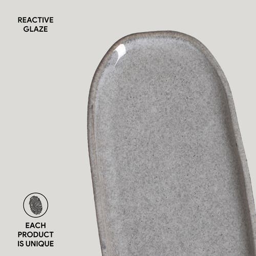 Porto Brasil Shallow Organic Oval Platter Small Set Of 4 In Gray