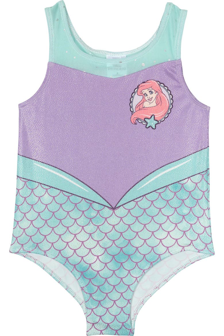 The Little Mermaid Princess Ariel Gymnastics Leotard and Shorts Set, Alternate, color, Teal Ariel