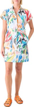 Akris punto Scribble Print Stretch Denim Minidress