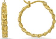 Queen Jewels Sterling Silver Curb Chain Hoop Earrings