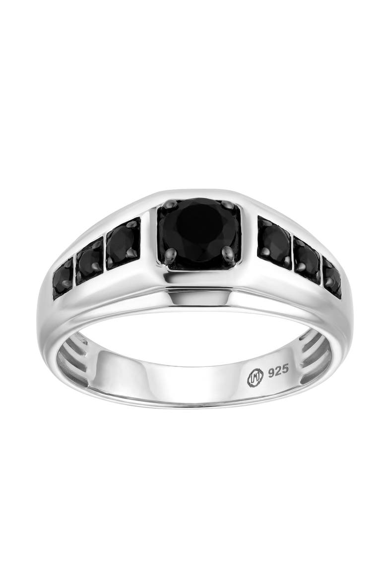 Kairo 0.85CT Bezel Black Spinel Ring 925 Silver, Main, color, Sterling Silver