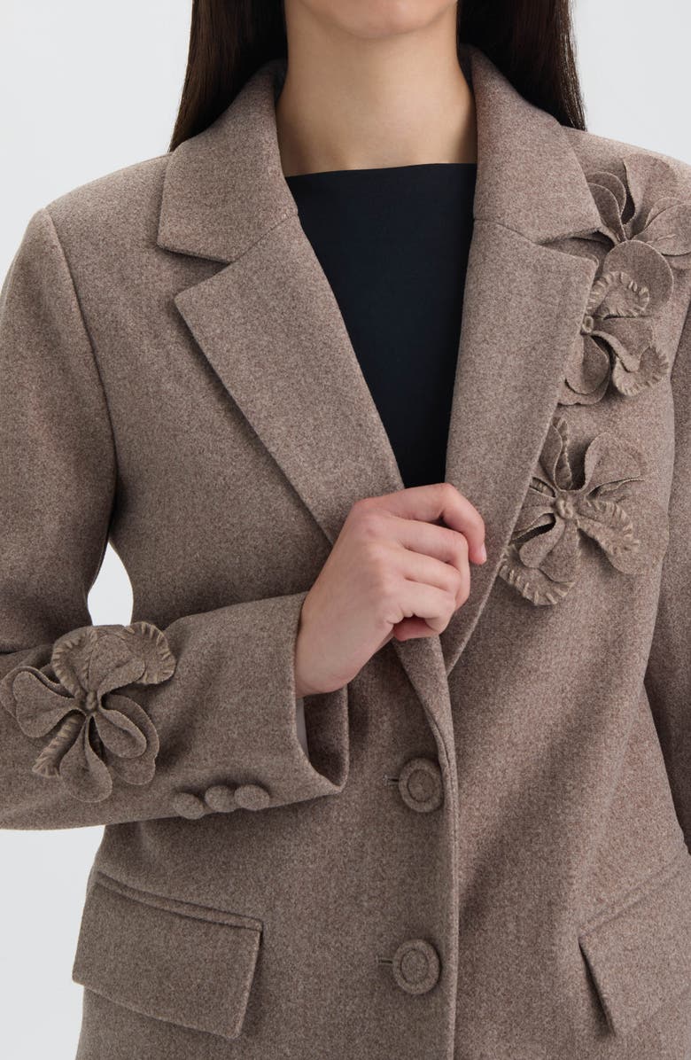 NVLT Floral Appliqué Blazer, Alternate, color, Taupe Mix