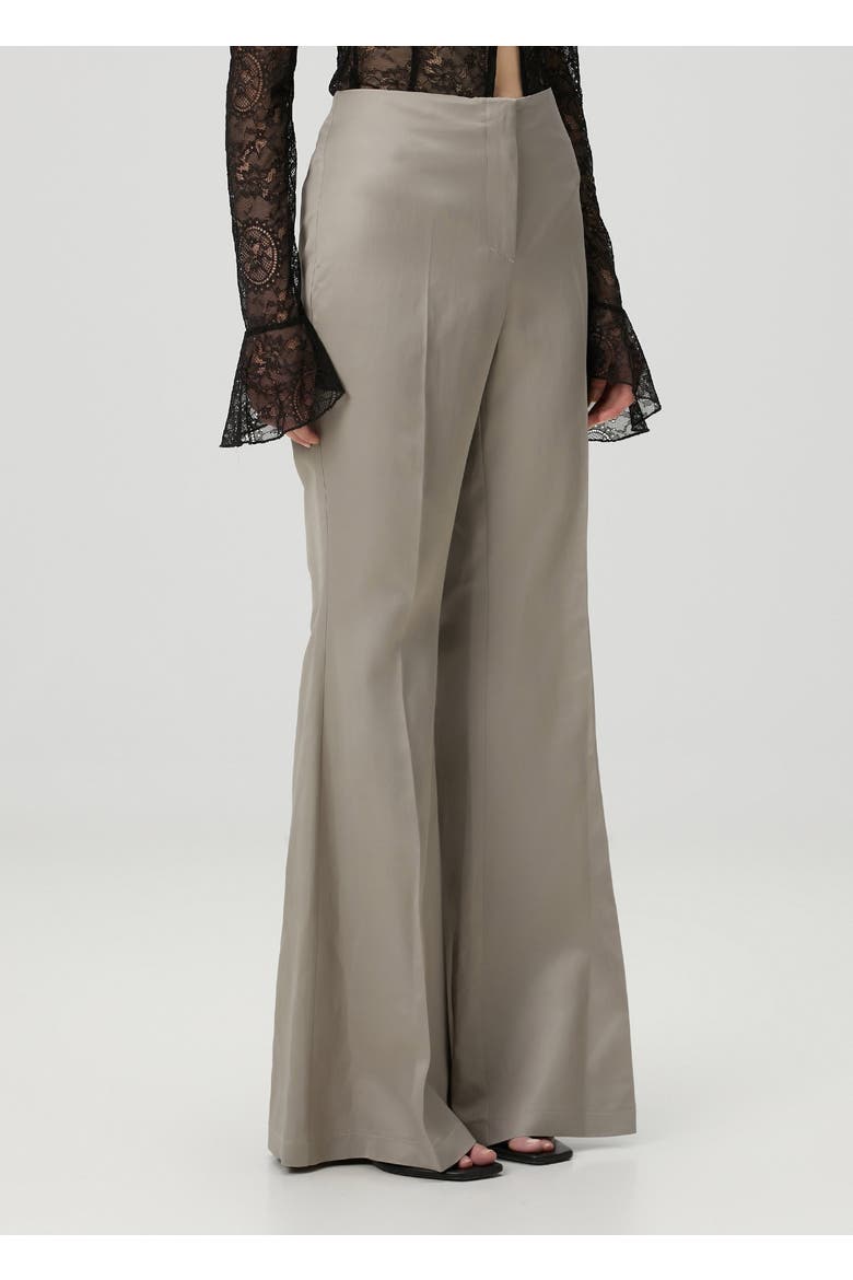 Linen Blend Shiny Woven Pant, Alternate, color, BEIGE