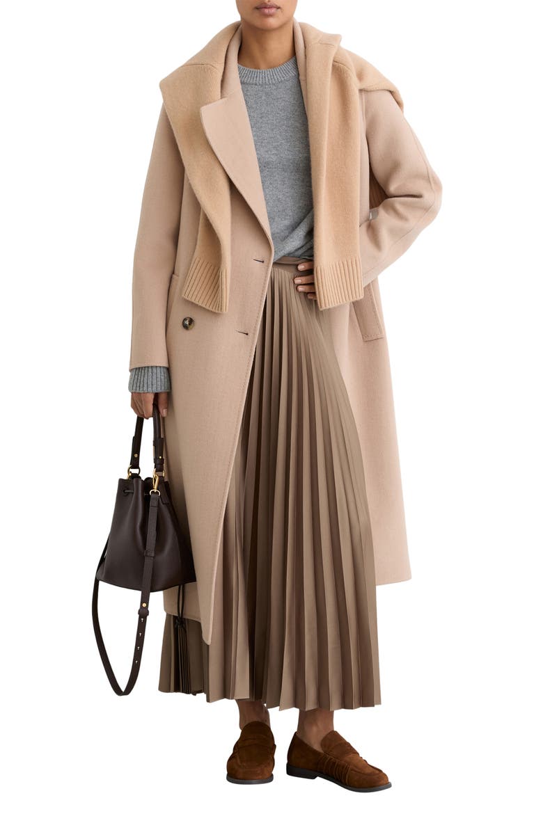 Seren Pleated Maxi Skirt, Alternate, color, MOCHA BROWN