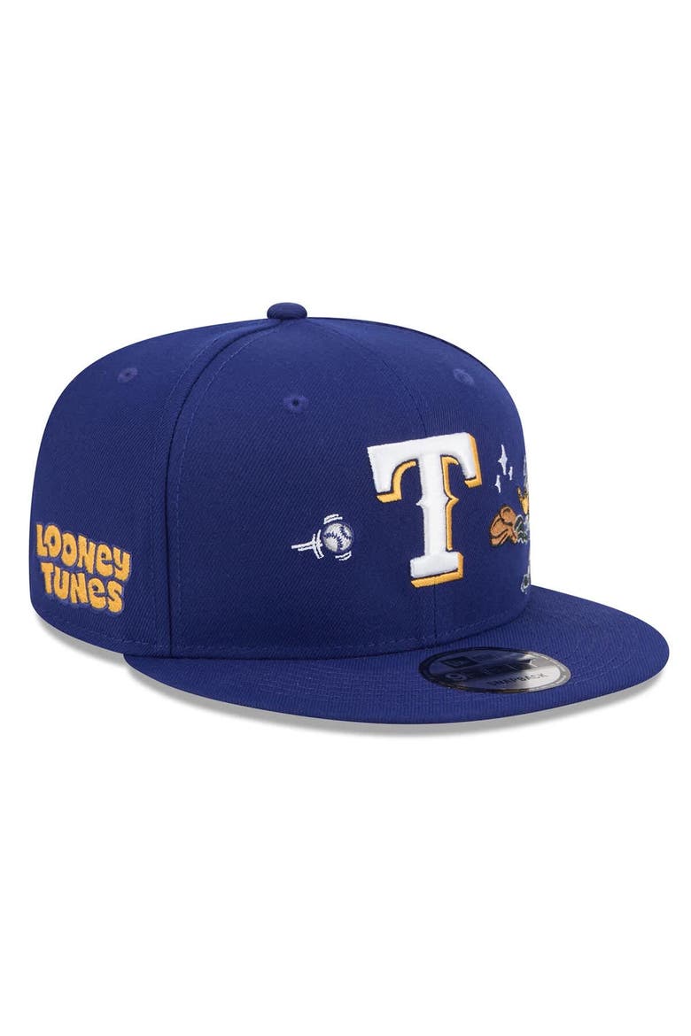 Men's New Era Royal Texas Rangers Looney Tunes Daffy Duck 9FIFTY Snapback Hat, Main, color, Dark Blue