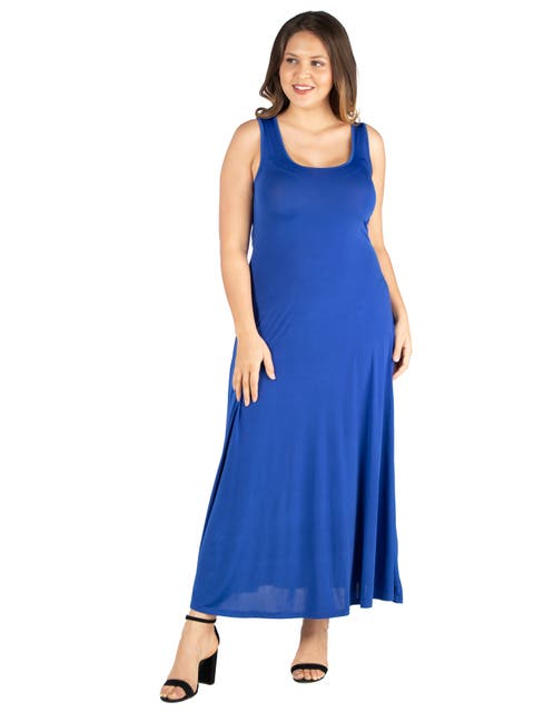Plus Size Scoop Neck Tank A Line Maxi Dress