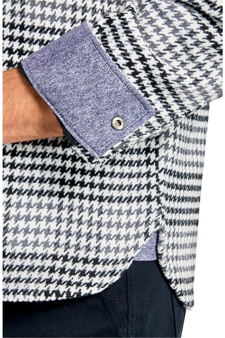 Houndstooth Printed Shirt Jacket, Alternate, color, GREY