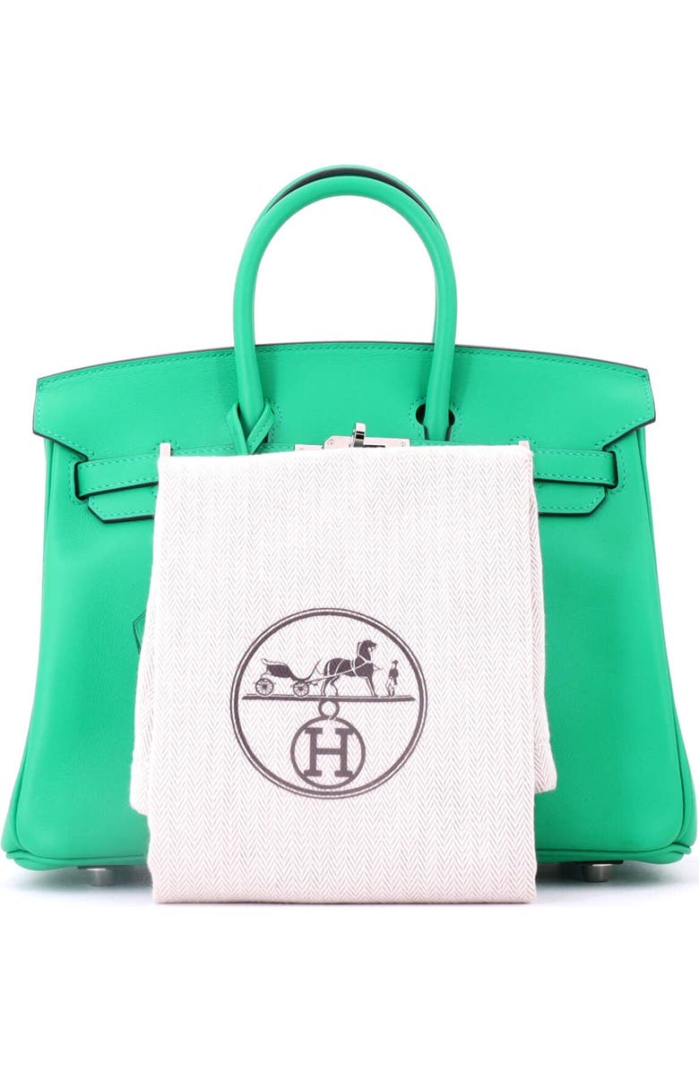 Pre-Owned Hermes Birkin Handbag Green Swift with Palladium Hardware 25, Alternate, color, Menthe
