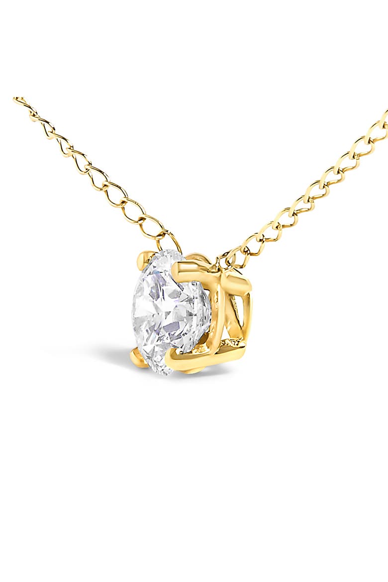 14K Gold Floating 1/2 Cttw Lab Grown Diamond Solitaire Pendant Necklace - 18" Inches, Alternate, color, Yellow
