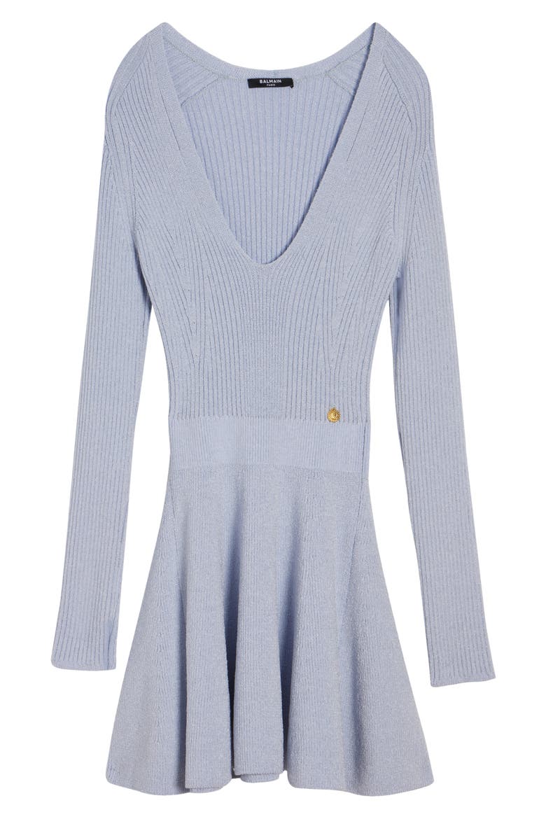Long Sleeve Rib Sweater Dress, Alternate, color, 6AC TRANSPARENT