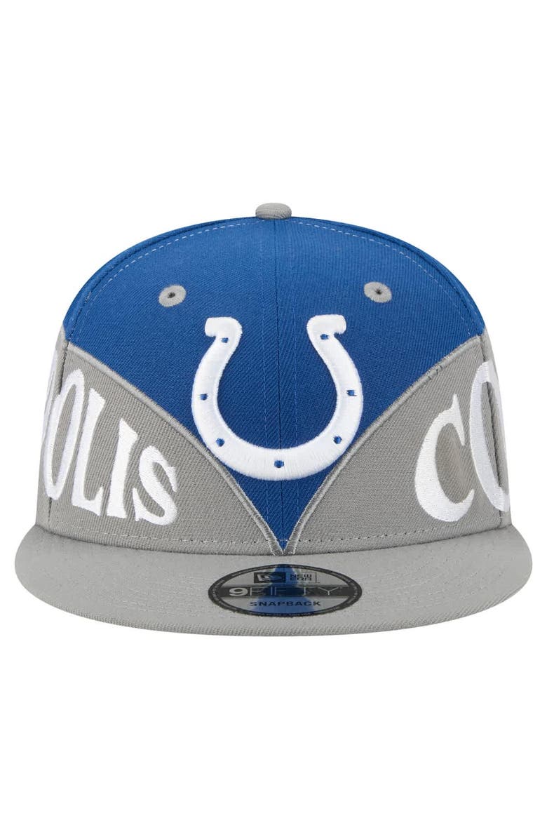 New Era Men's New Era  Royal/Gray Indianapolis Colts Split 9FIFTY Snapback Hat, Alternate, color, Royal