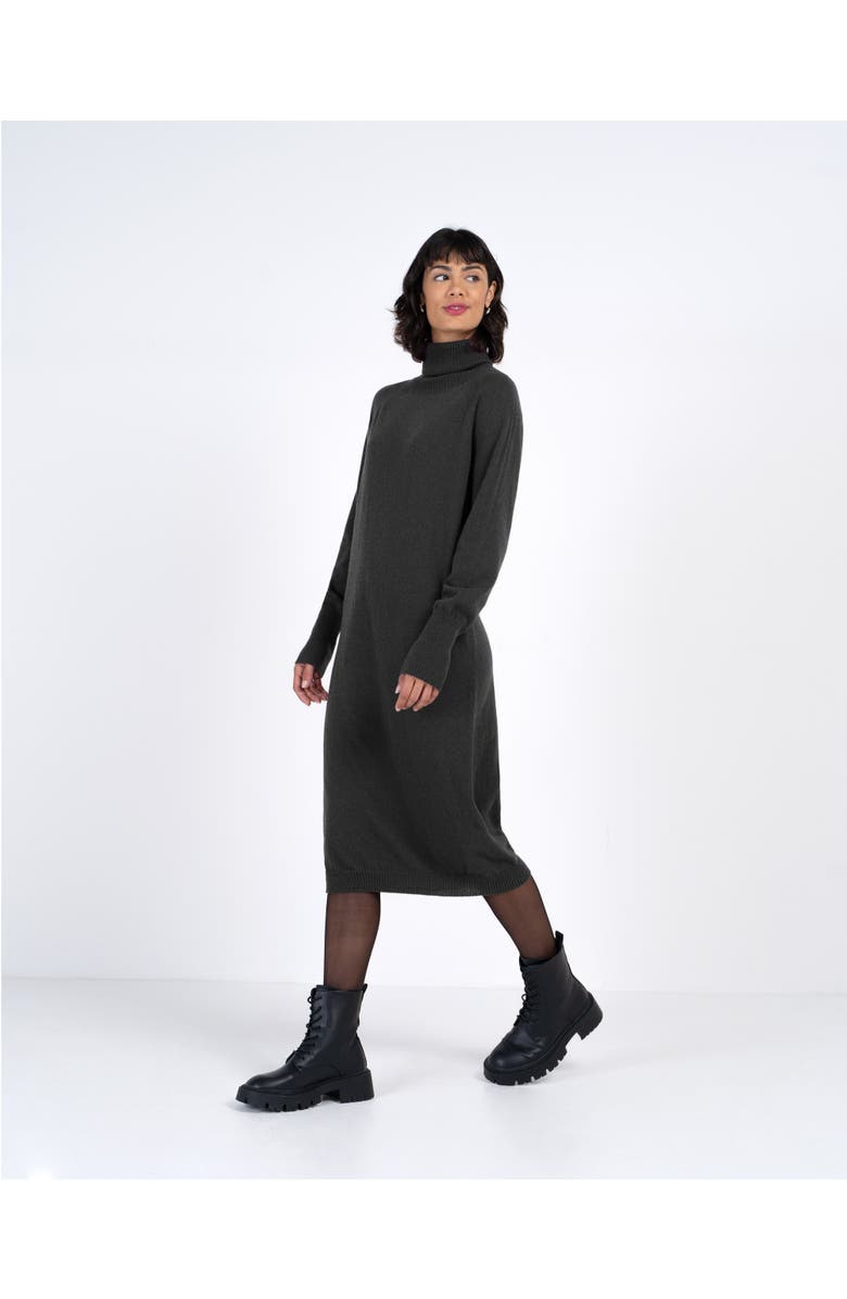 Kettlewell Turtle Neck Knitted Dress, Alternate, color, Charcoal Marl