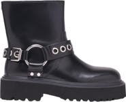maje Leather biker boots