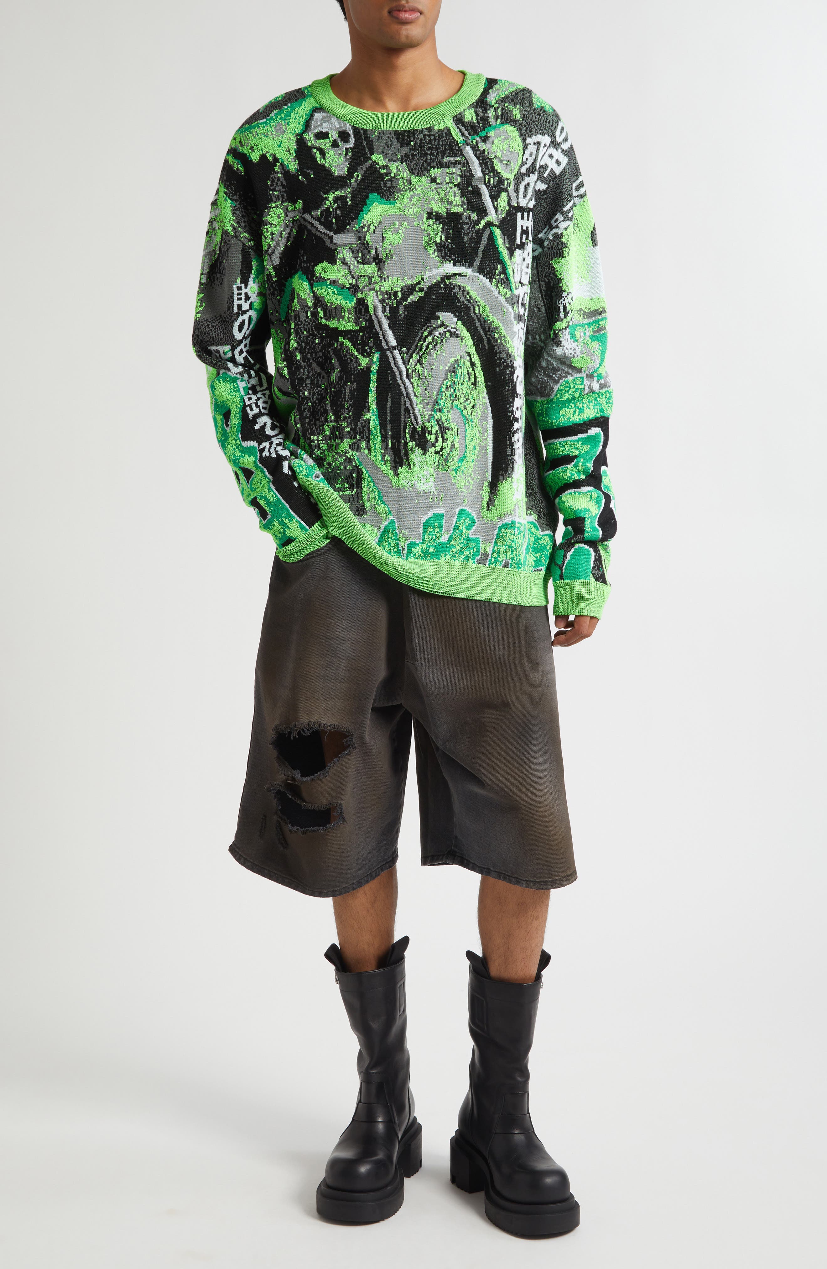 Misfit Jacquard Cotton Sweater - image 2