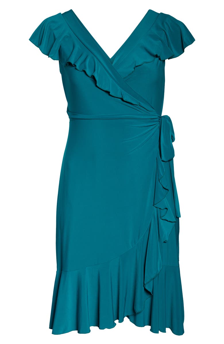 Kiyonna Phoebe Flounce Wrap Dress, Alternate, color,