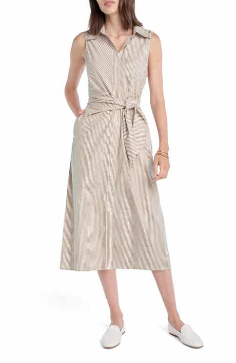The Good Behavior Stripe Tie Waist Shirtdress