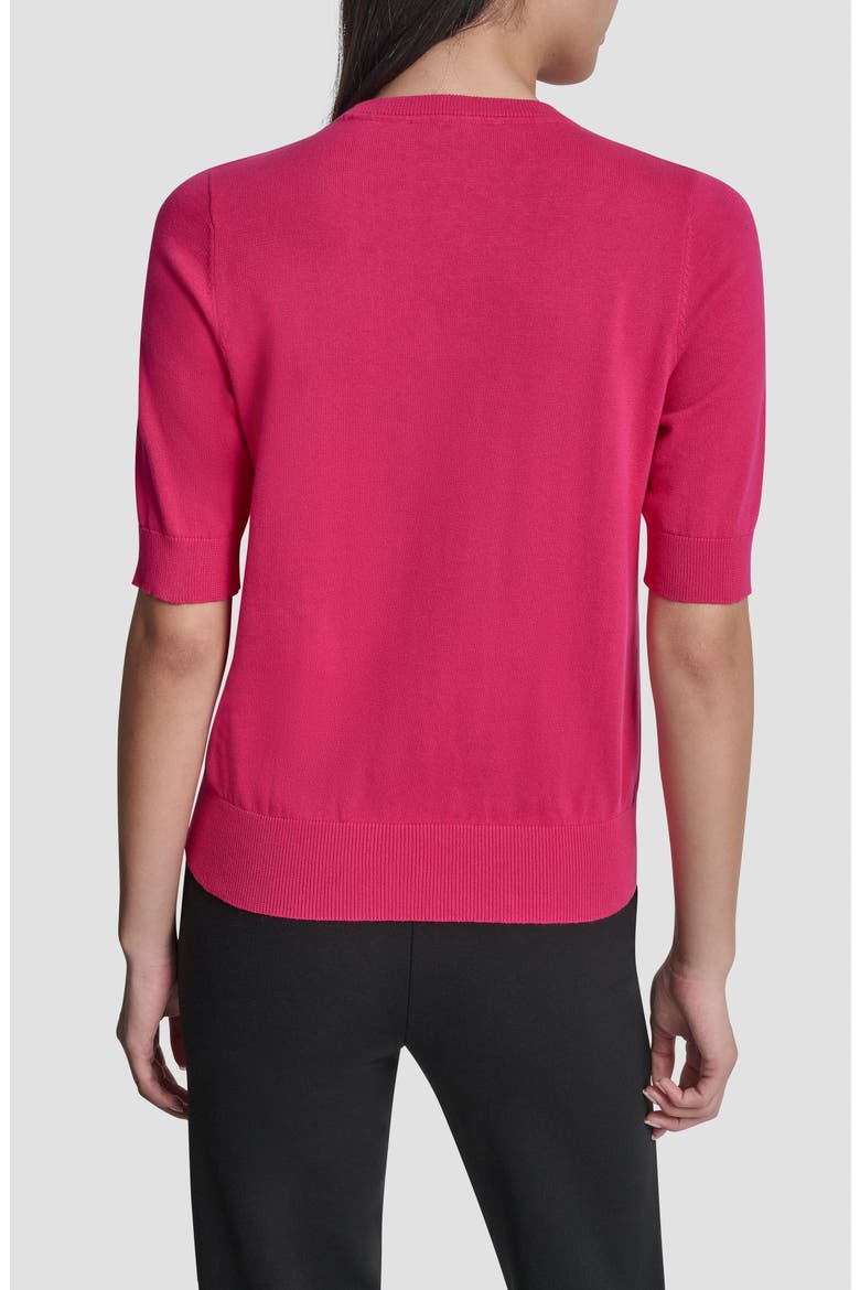 Graffiti Hearts Cotton Sweater, Alternate, color, HOT PINK/BLACK