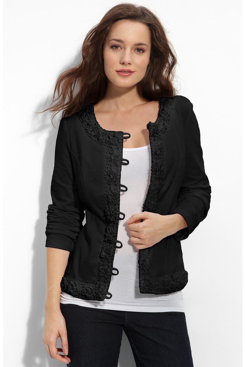 French Terry Jacket, Main, color, BLACK