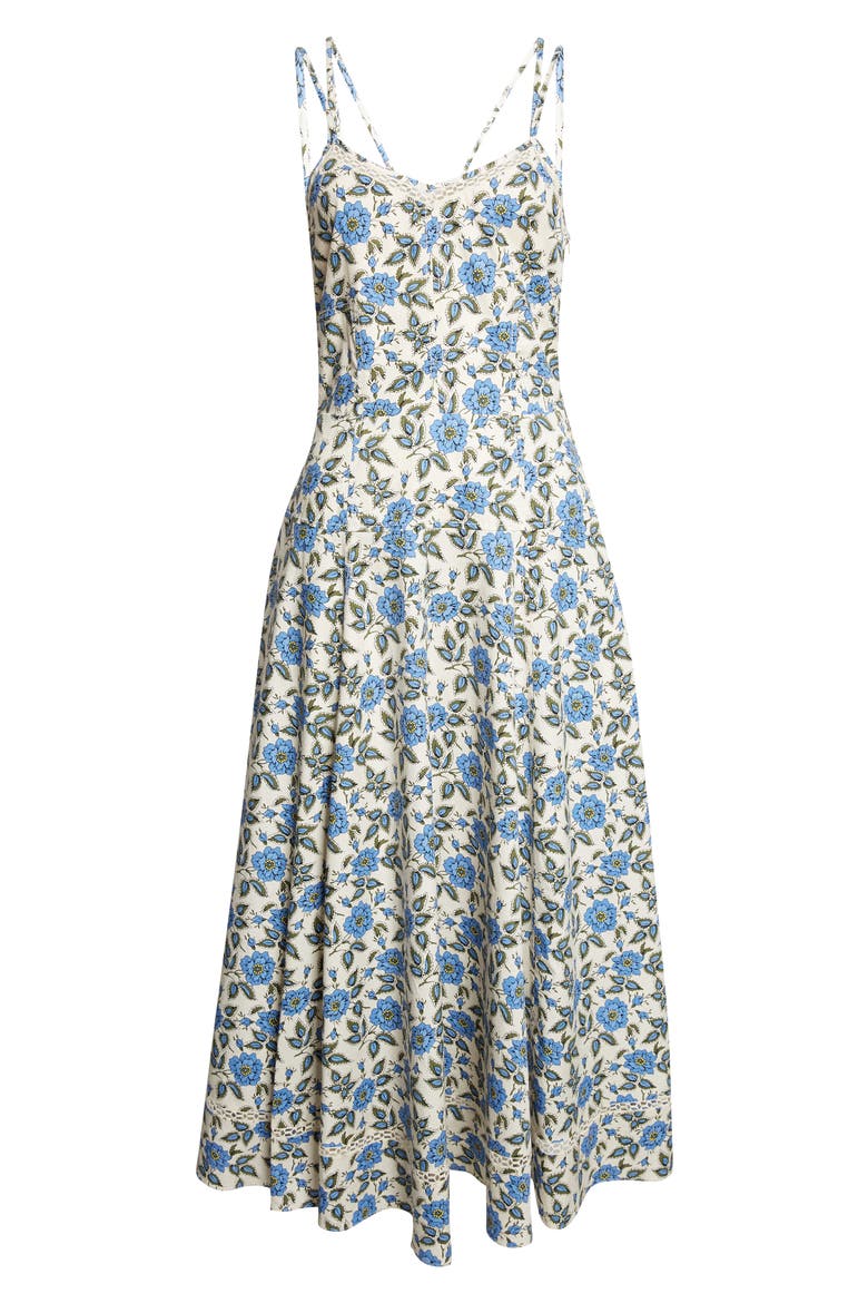 Adair Print Sleeveless Midi Dress, Alternate, color, BLUE BELL FLORAL