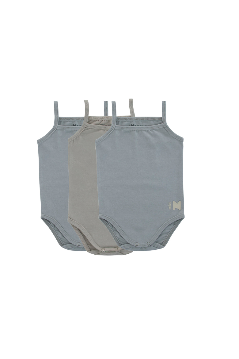 Basic Bodysuit Three Pack, Main, color, Blue / Taupe