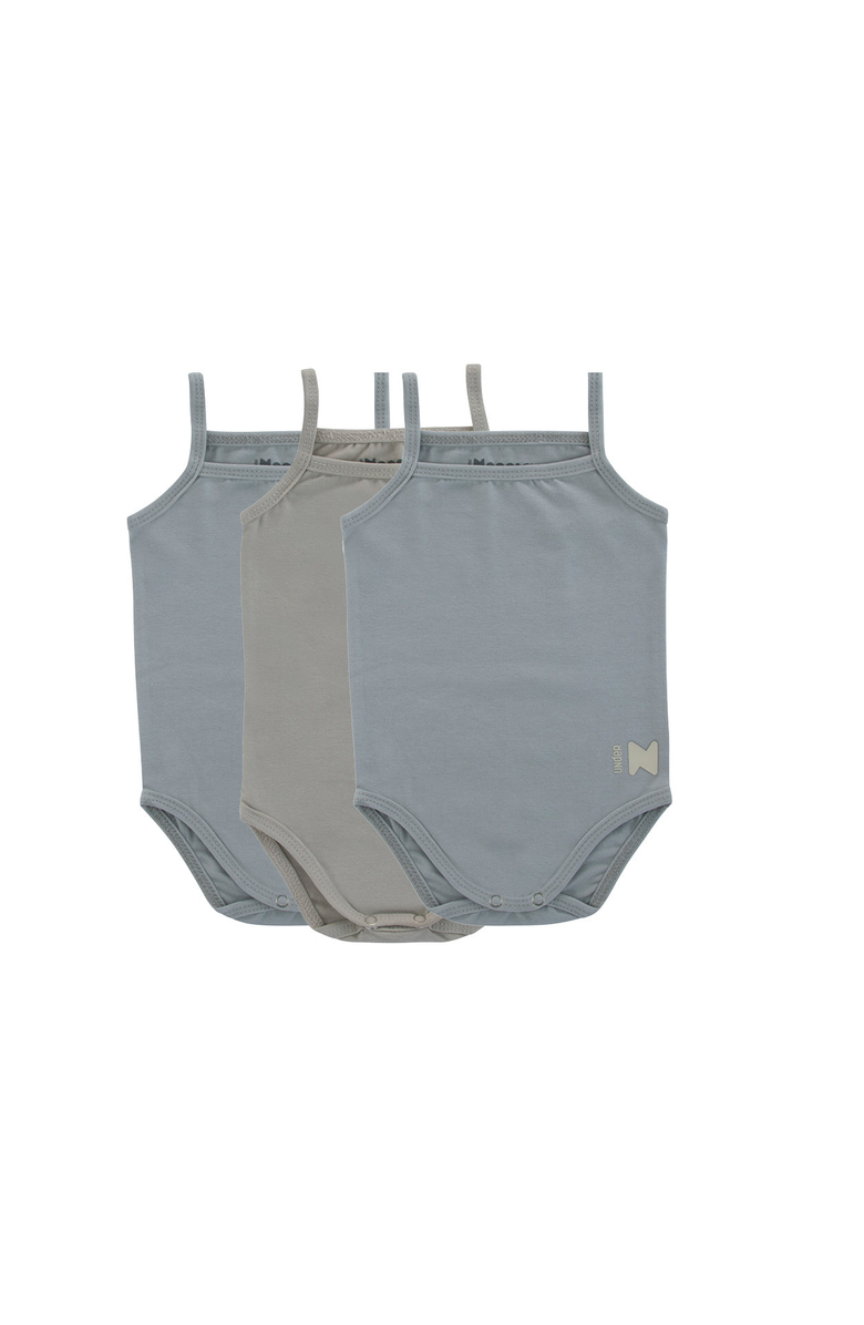 NoggiWear Basic Bodysuit Three Pack, Main, color, Blue / Taupe