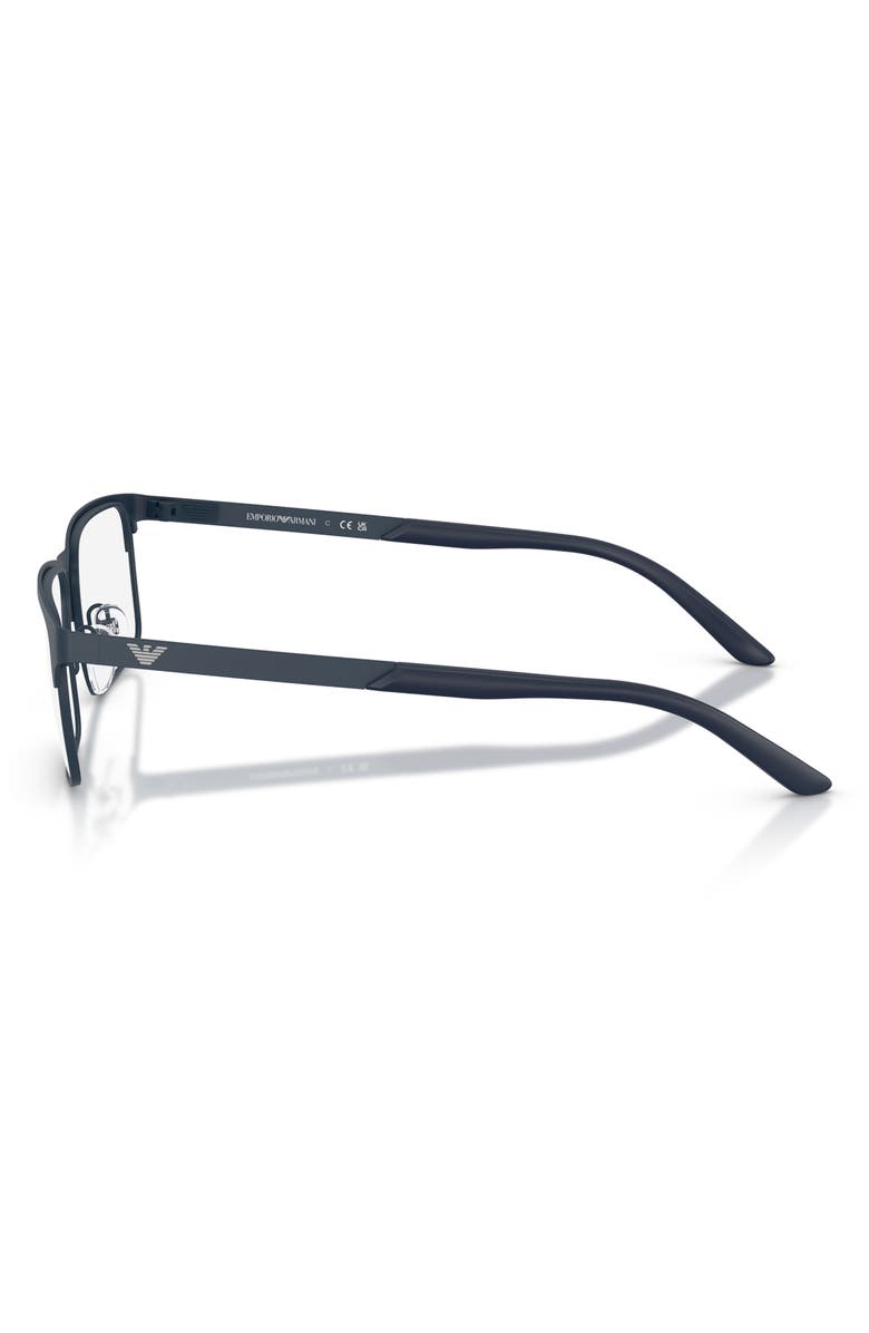 Emporio Armani 55mm Rectangle Optical Glasses, Alternate, color, Matte Blue / Demo Lens