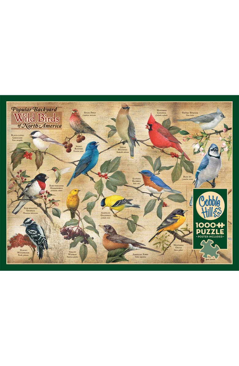 Cobble Hill Popular Backyard Wild Birds of North America 1000 Piece Puzzle, Alternate, color, Multicolored