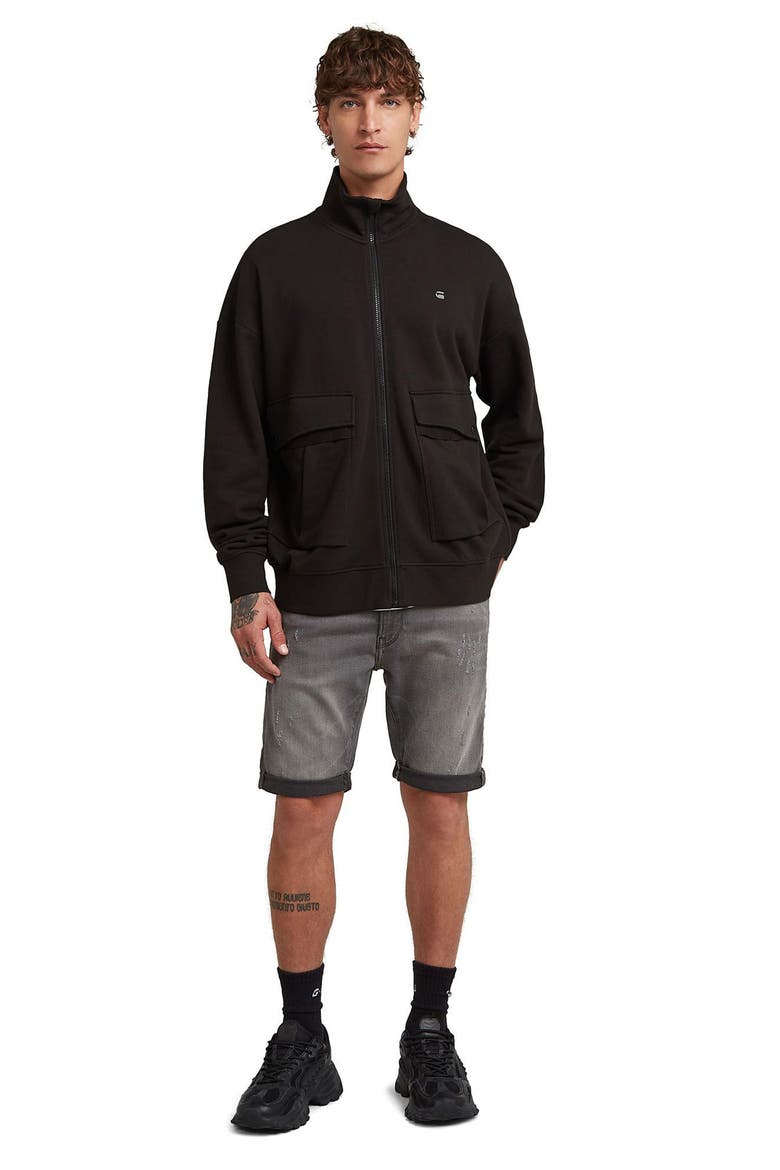 Rovic Zip-Up Sweatshirt, Alternate, color, DARK BLACK