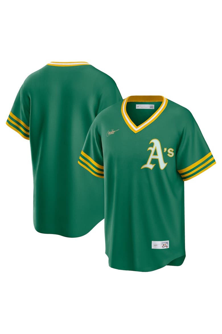 Men's Nike Kelly Green Oakland Athletics Road Cooperstown Collection Team Jersey, Main, color, Kelly Green
