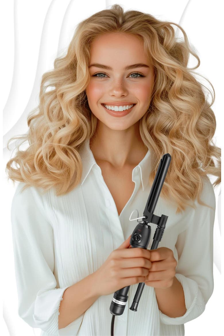 Stay-Temp Black Gold Marcel Curling Iron, Alternate, color, Black