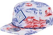 New Era Men's New Era White Texas Rangers Printed Island Golfer Snapback Hat