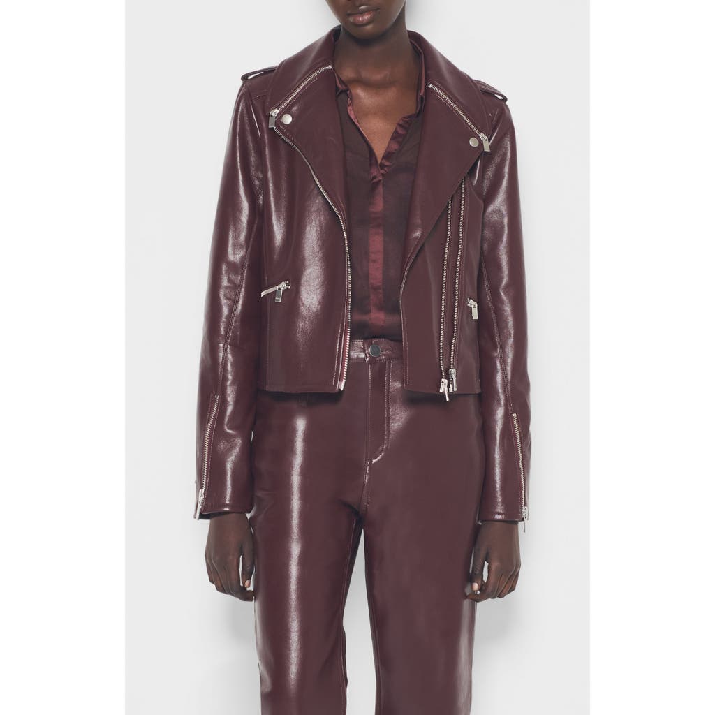 As By Df Cindy Recycled Leather Jacket In Burgundy