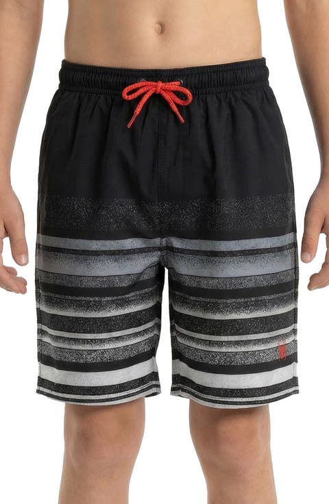 Kids' Stippled Stripe Volley Swim Trunks (Big Kid)