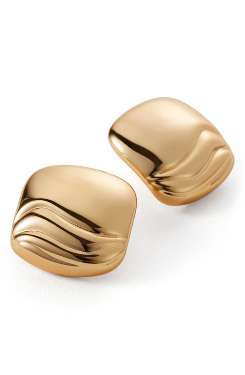 Rue Statement Button Earrings