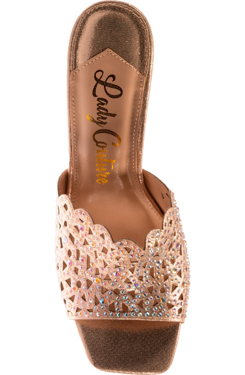 LADY COUTURE Rhinestone Laser Cut Sandal, Alternate, color, Gold
