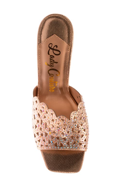 Lady Couture Rhinestone Laser Cut Sandal In Gold